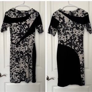 Weston black and white pattern bodycon dress